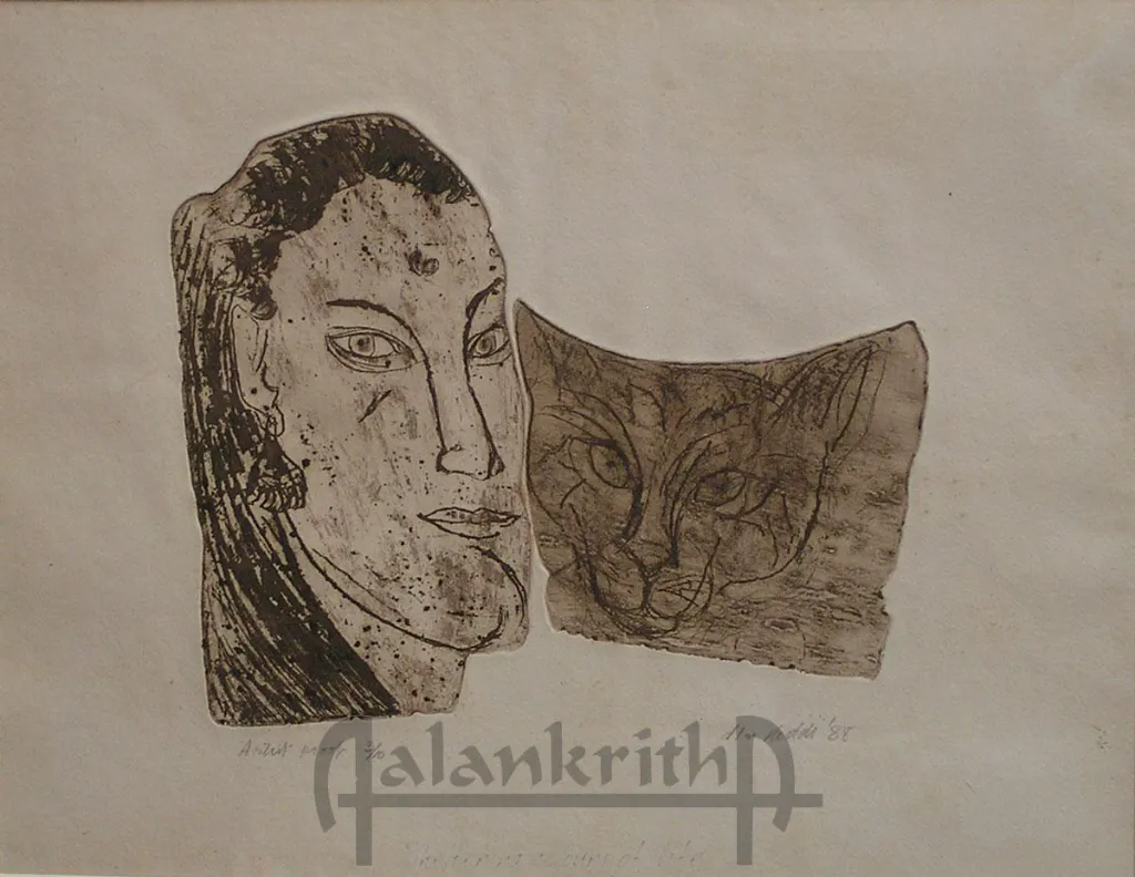 Woman with Cat by DLN Reddy