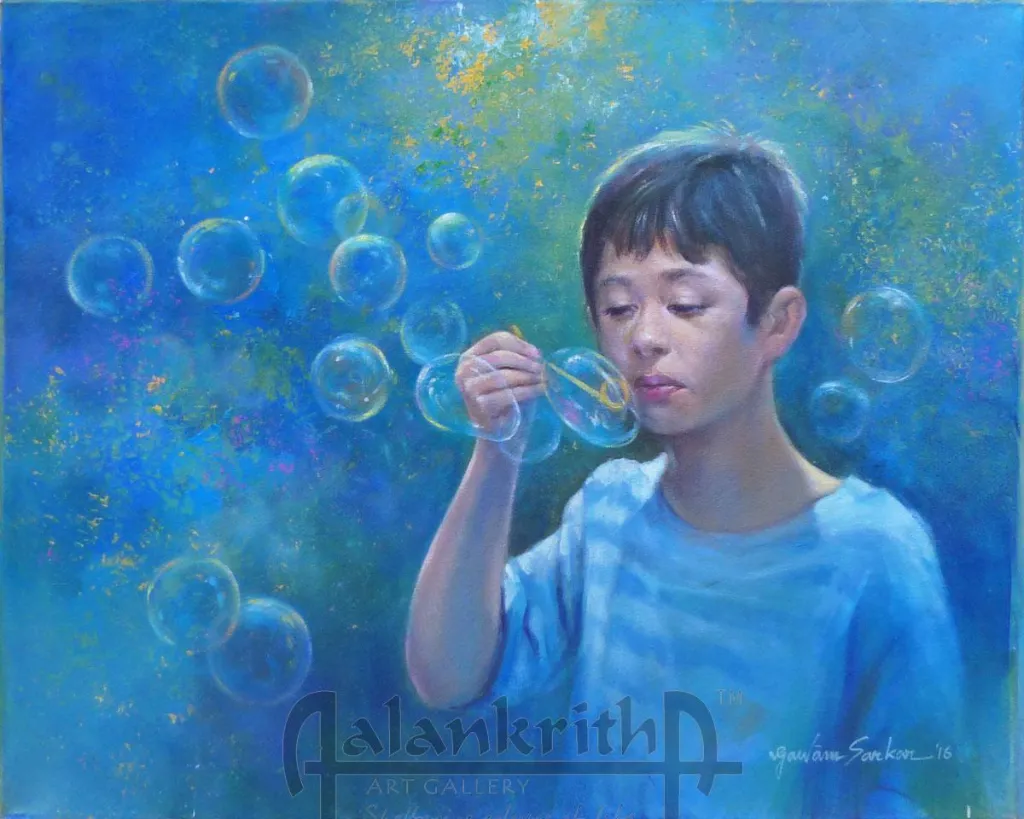 Boy Blowing Bubbles by Goutam Sarkar
