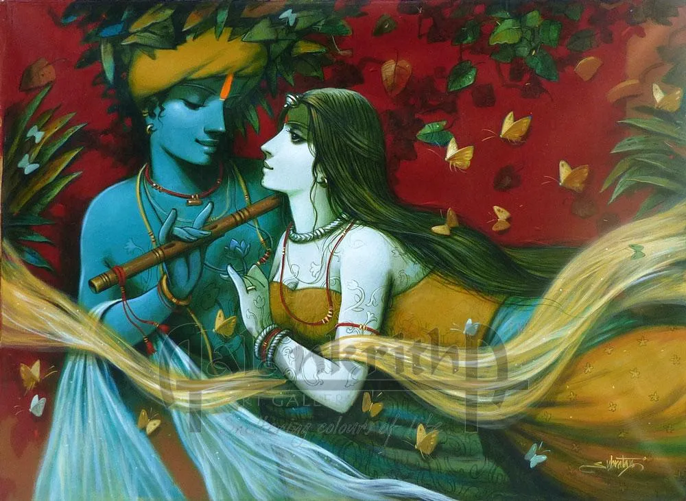 Krishna with Radha by Subrata Das