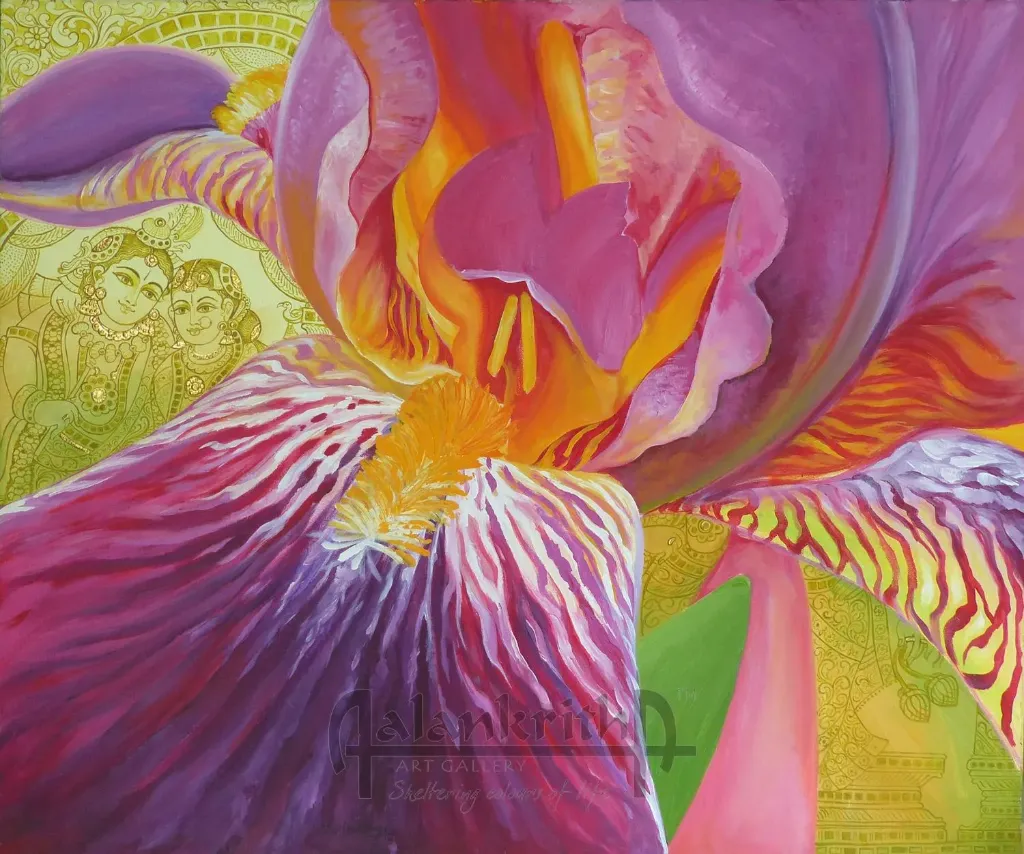  Radha Krishna wih Flower by Udaya Chiluveru