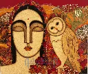 Lady with Owl by Mamata Shingade